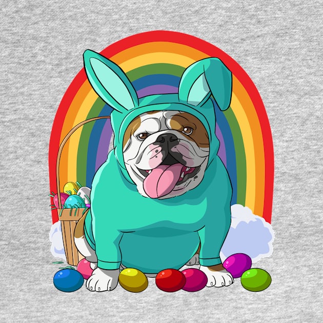 English Bulldog Happy Easter Bunny Pajamas by Noseking